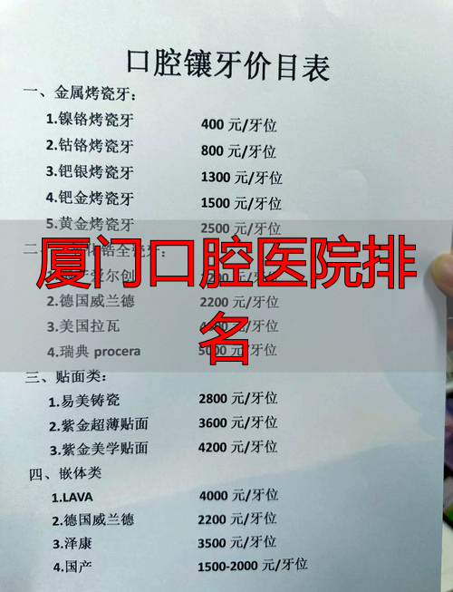 厦门看牙选哪家？这份排名参考+费用指南帮你搞定